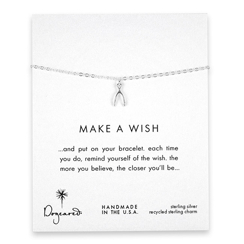 make a wish wishbone sterling silver reminder bracelet