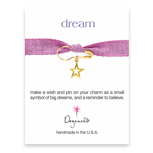 dream make a wish pin with celestial star charm