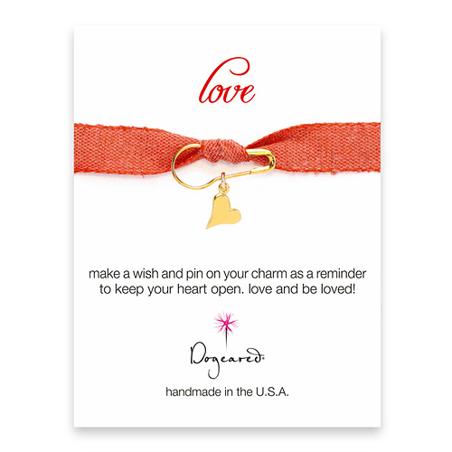 love make a wish pin with happy heart charm