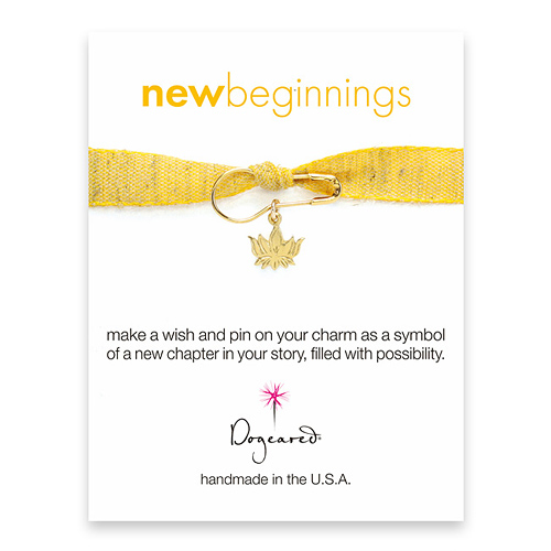new beginnings make a wish pin with lotus charm