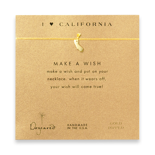 I love california make a wish necklace with gold dipped california on gold
