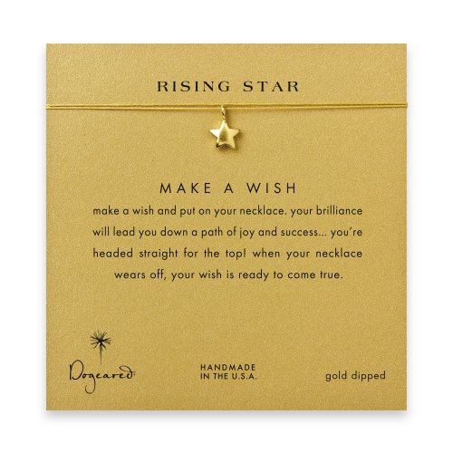 rising star full star necklace on gold, gold dipped