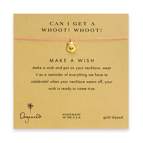 can I get a whoot! whoot! owl necklace on coral, gold dipped