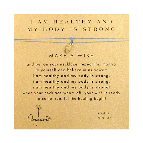 i am healthy and my body is strong make a wish gold angel wings on ocean