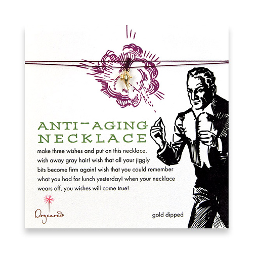 anti-aging make a wish necklace with gold dipped genie lamp on amethyst