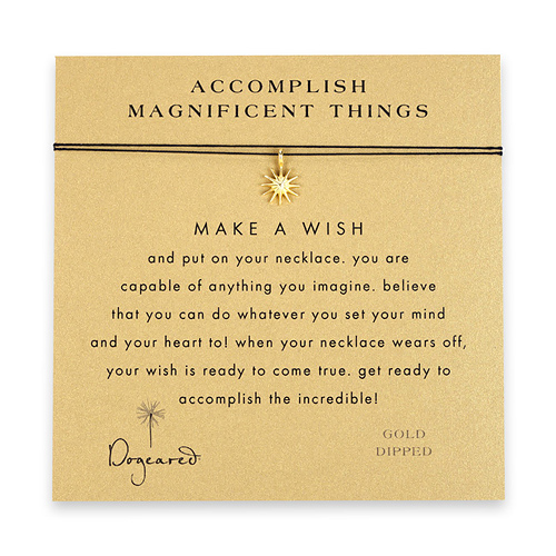 accomplish magnificent things make a wish with gold dipped starburst on black