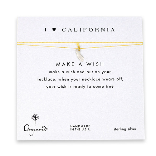 I love california, california necklace on gold, sterling silver
