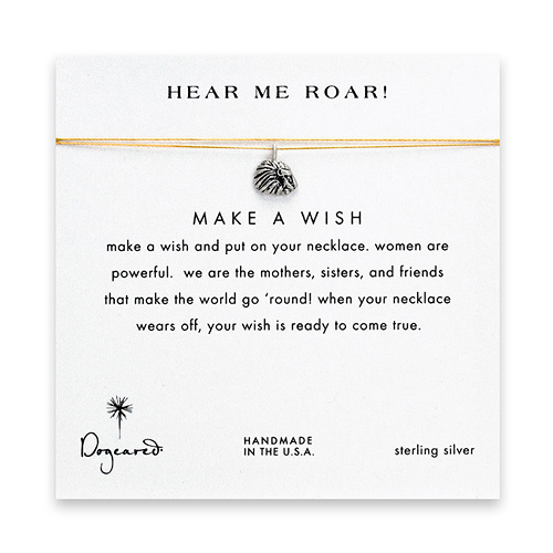 hear me roar! make a wish necklace with sterling silver royal lion on gold