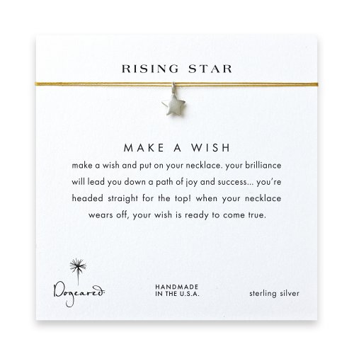 rising star full star necklace on gold, sterling silver