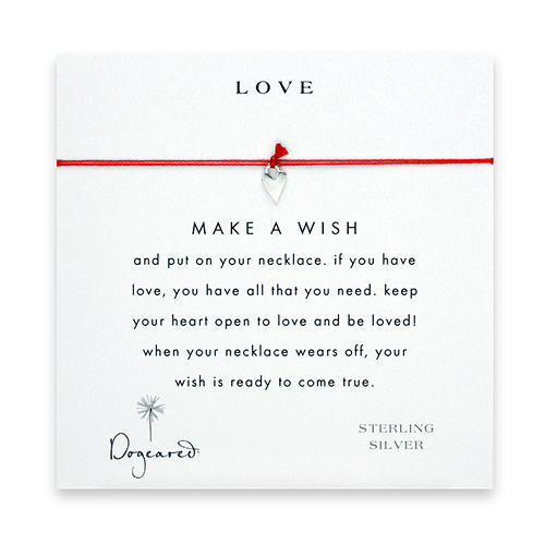 love sterling make a wish necklace with sterling silver petite heart on red