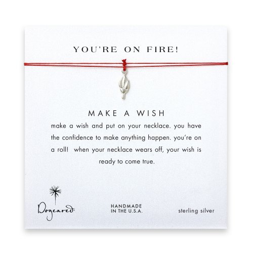 you're on fire! Torch necklace on red, sterling silver