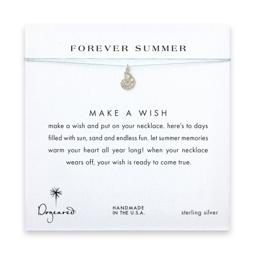 forever summer nautilus shell necklace on mint, sterling silver