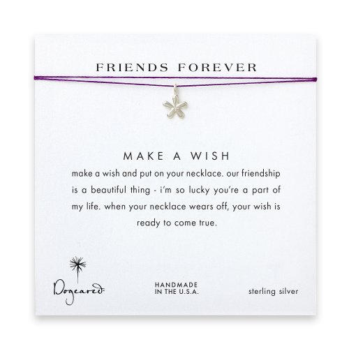 friends forever groovy flower necklace on amethyst, sterling silver
