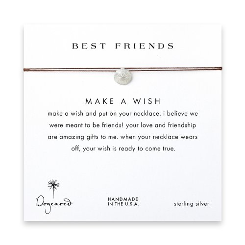 best friends sand dollar necklace on tobacco, sterling silver