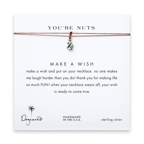 you're nuts! Squirrel necklace on tobacco, sterling silver