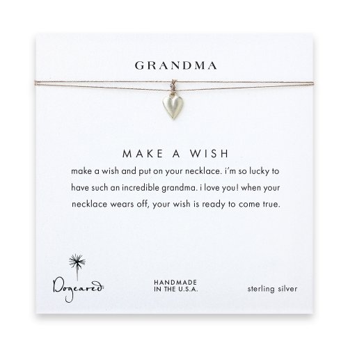 grandma kind heart necklace on taupe, sterling silver