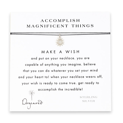 accomplish magnificent things make a wish with sterling silver starburst on black