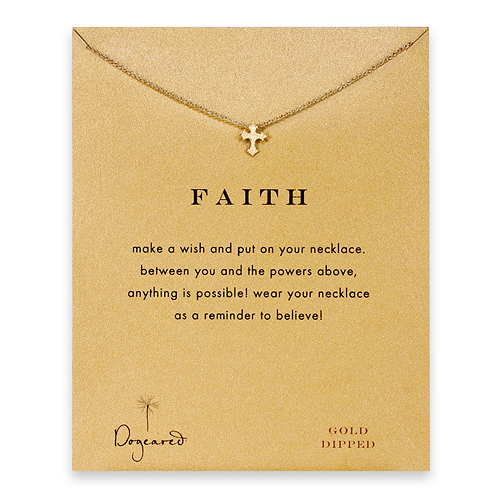faith reminder necklace with gold dipped cross