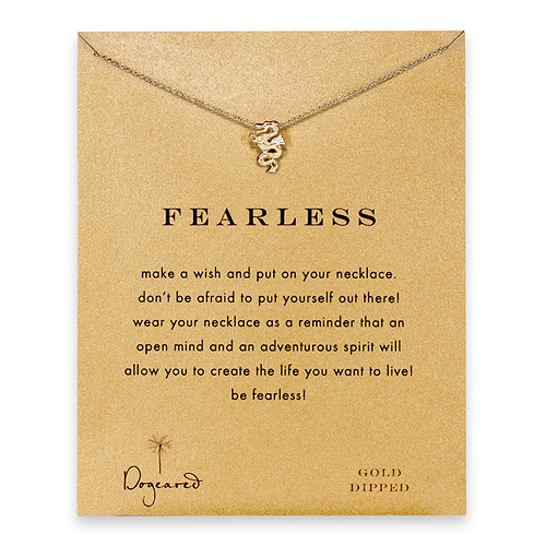 fearless reminder necklace with gold dipped dragon