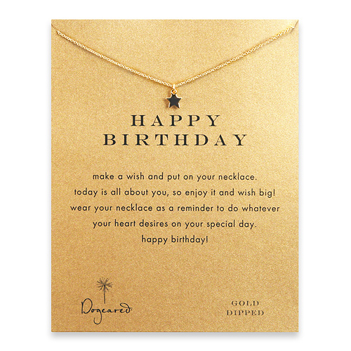 happy birthday teeny star necklace, gold dipped