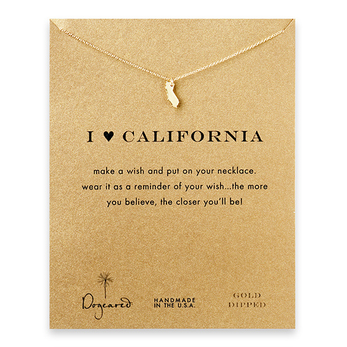 I love california necklace, gold dipped