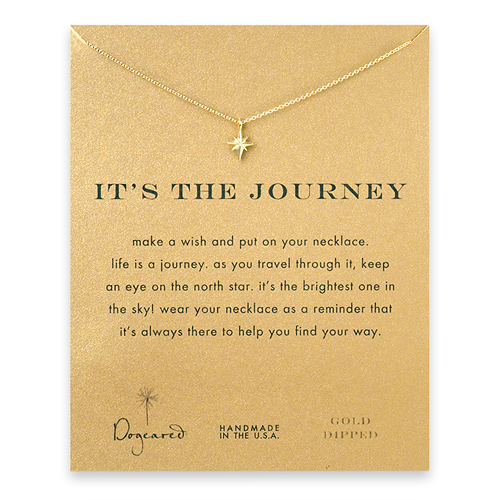 it's the journey north star necklace, gold dipped
