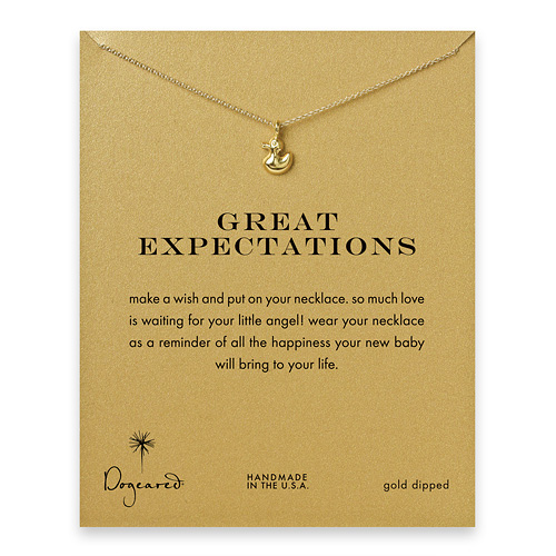 great expectations ducky necklace, gold dipped