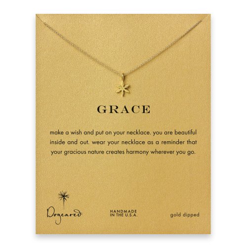 grace star flower necklace, gold dipped
