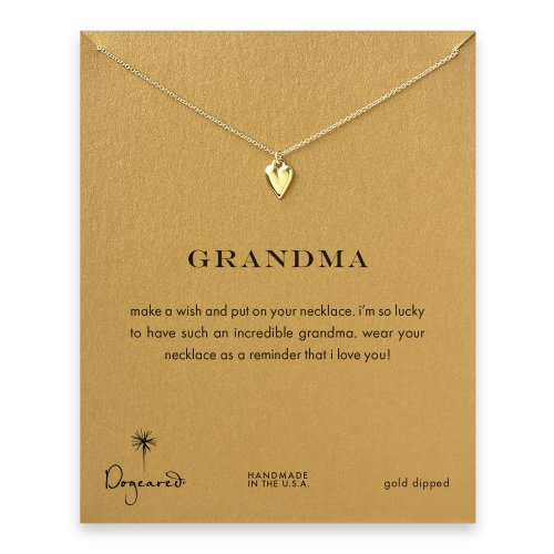 grandma kind heart necklace, gold dipped