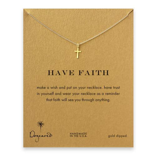 have faith simple cross necklace, gold dipped