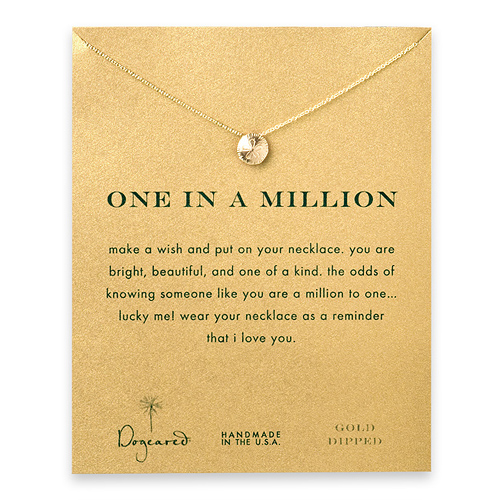 one in a million sand dollar necklace, gold dipped
