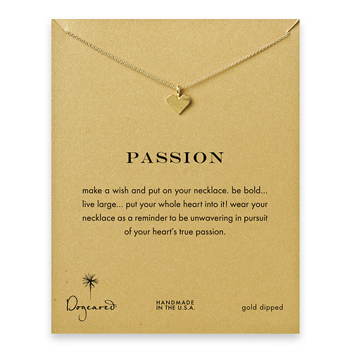 passion perfect heart necklace, gold dipped