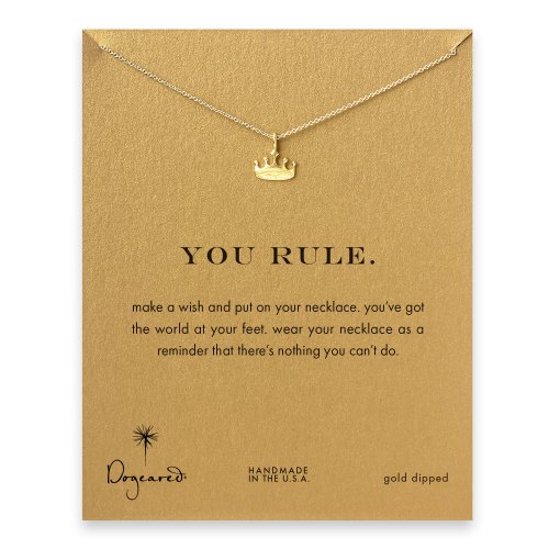 you rule crown necklace, gold dipped