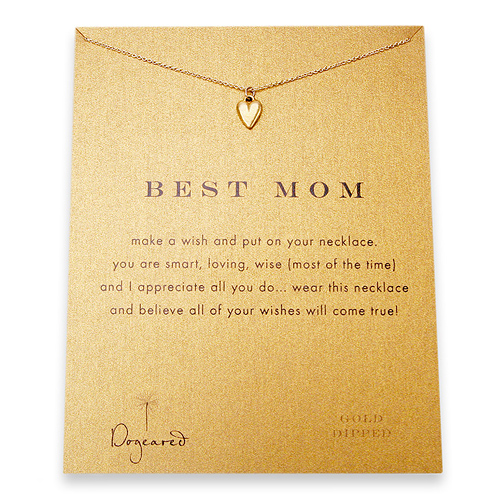 best mom reminder necklace with gold dipped kind heart-18 inch