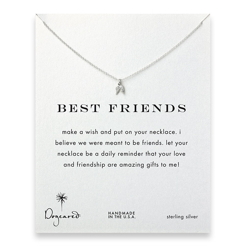 best friends reminder necklace with sterling silver teeny angel wings