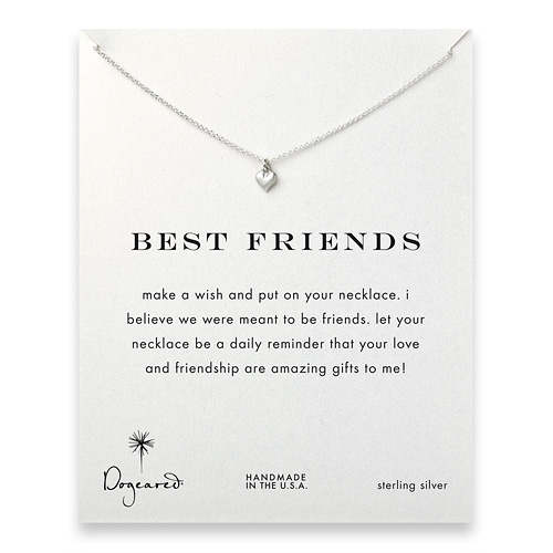 best friends cupid heart necklace, sterling silver