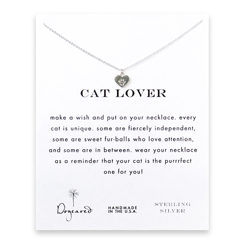cat lover reminder necklace with sterling silver best friend heart