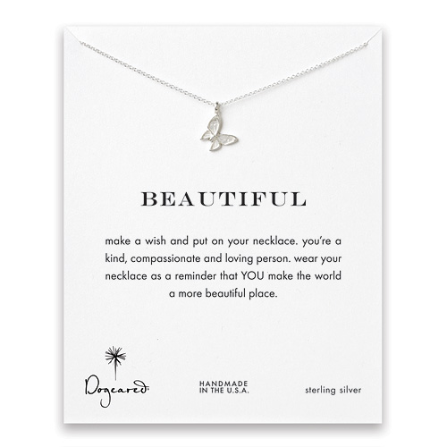 beautiful butterfly necklace, sterling silver