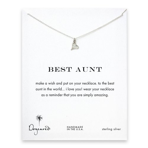best aunt happy heart necklace, sterling silver
