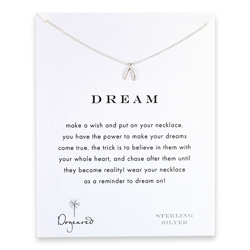 dream wishbone necklace, sterling silver