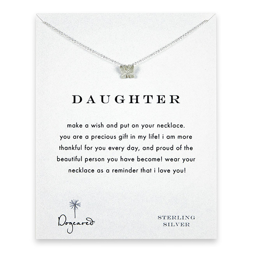 daughter reminder necklace with sterling silver butterfly