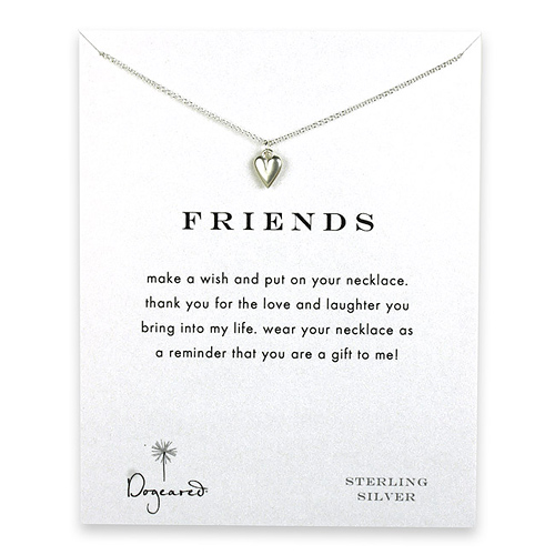 friends reminder necklace with sterling silver kind heart