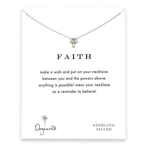 faith reminder necklace with sterling silver cross