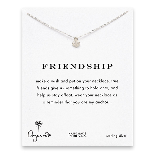 friendship smooth anchor necklace, sterling silver