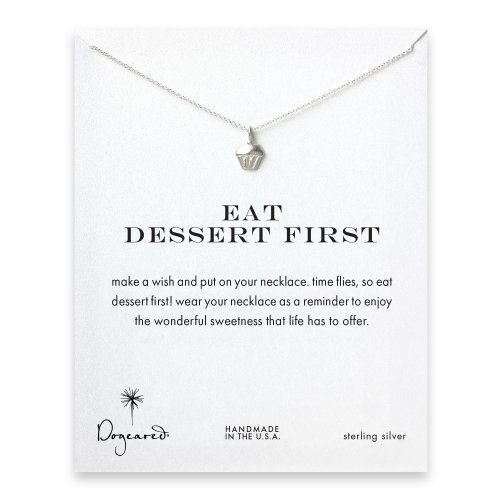 eat dessert first cupcake necklace, sterling silver