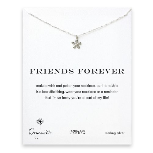 friends forever groovy flower necklace, sterling silver