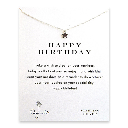 happy birthday teeny star necklace, sterling silver