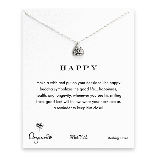 happy buddha necklace, sterling silver