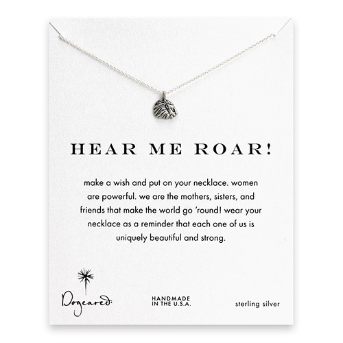 hear me roar! reminder necklace with sterling silver royal lion