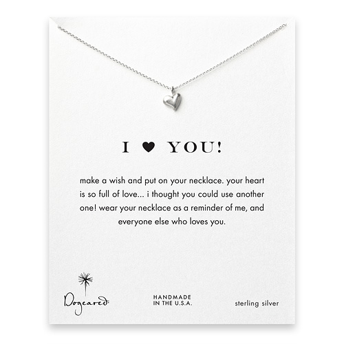 I (heart) you full heart necklace, sterling silver